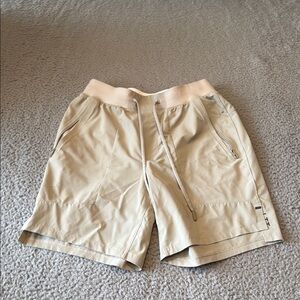 Lululemon License to Train Linerless Short 7"  Tan Shorts SIZE S